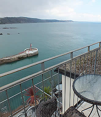 Camel room has spectacular views over Looe, the beach and sea