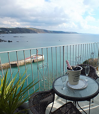 Helford room has spectacular views over Looe town, beach and the sea